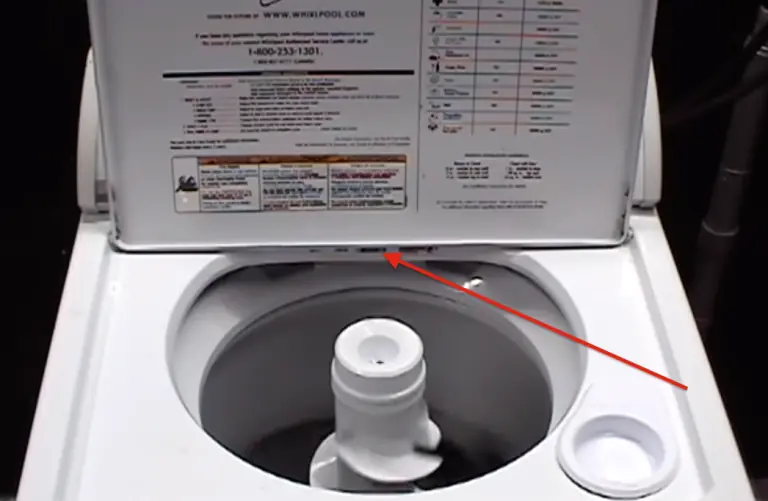 Model number location on a top-load washer